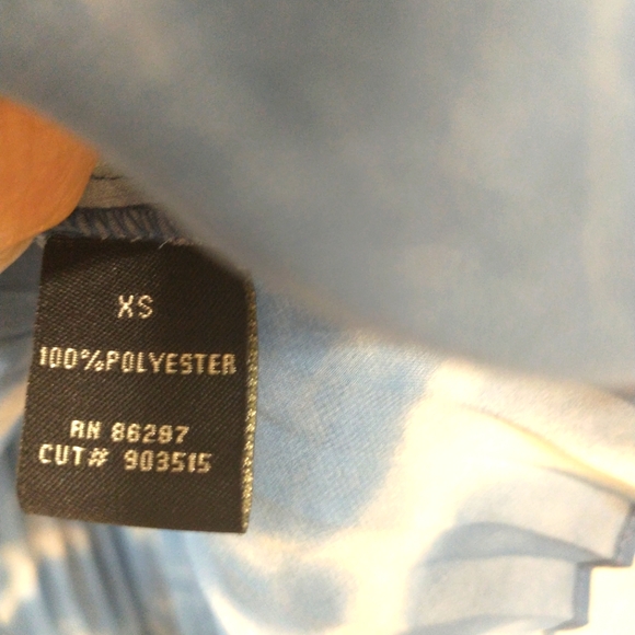 BCBGMaxAzria Blue/White Watercolor Button Down Blouse - Picture 5 of 10